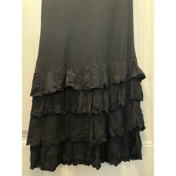 Banana Republic Women’s Scoop Neck Ruffle Layered Soft Casual Dress Size S Black - Picture 4 of 5